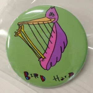 缶バッジ(アイリッシュハープ×干支)とり