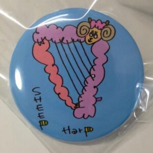 缶バッジ(アイリッシュハープ×干支)ひつじ