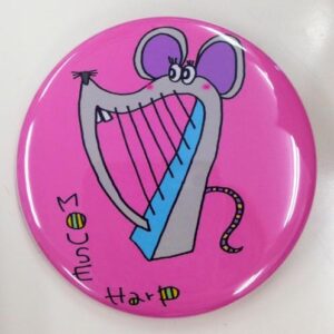 缶バッジ【57mm】(アイリッシュハープ×干支)ねずみ