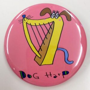 缶バッジ【57mm】(アイリッシュハープ×干支)いぬ